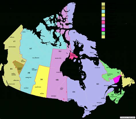 current time zone map canada.